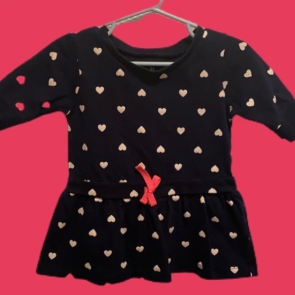 - Carters Pokadot Dress w/ pink bow 2T - Picture 1 of 5